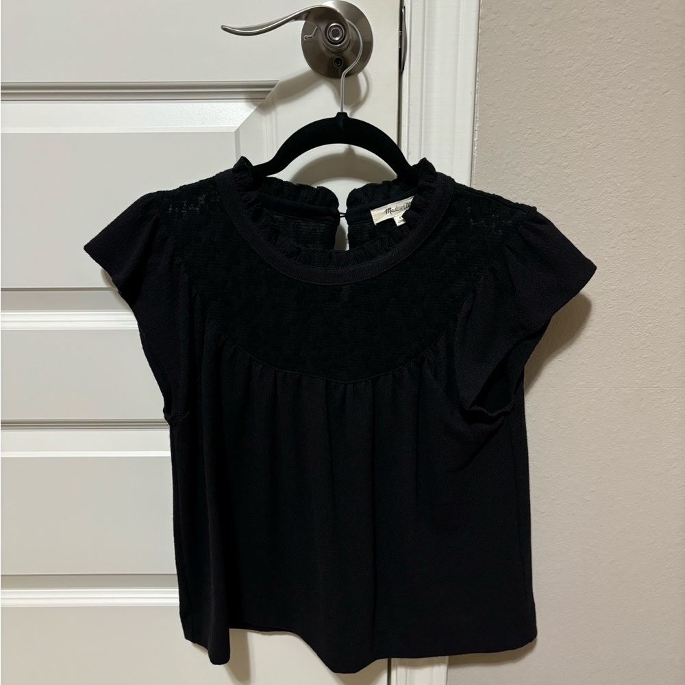 Madewell Blouse with Mesh Top